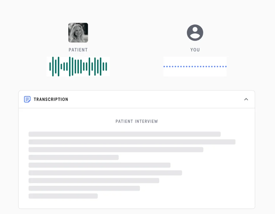 Live OSCE AI consultation with patient speech and transcription